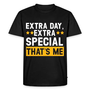 Happy Birthday Leap Year February 29 Leap Day - Men's Premium Organic T-Shirt - black - Front - Nico (187cm)
