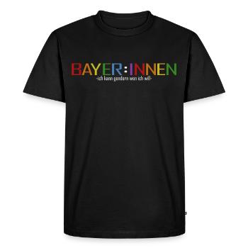 BAYERN SÖDER SPRACHE GENDERN - Männer Premium Bio T-Shirt - Schwarz - Vorne - Nico (187cm)