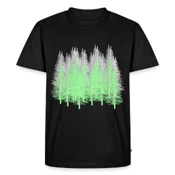 Forêt Arbres Conifères Forêt Sapins Épicéa Nature - T-shirt Premium bio Homme - noir - Devant - Nico (187cm)