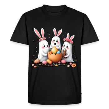 Fantômes de lapin - T-shirt Premium bio Homme - noir - Devant - Nico (187cm)