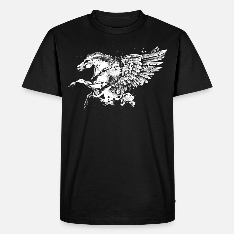 Pegasus Pferd - Männer Premium Bio T-Shirt - Schwarz