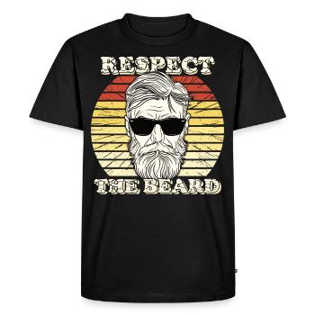 Cadeau idéal pour les porteurs de barbe | 3 jours barbe - T-shirt Premium bio Homme - noir - Devant - Nico (187cm)