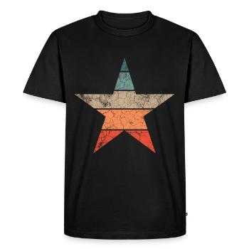 Star Retro Vintage Star Symbols and Shapes Star - Men's Premium Organic T-Shirt - black - Front - Nico (187cm)
