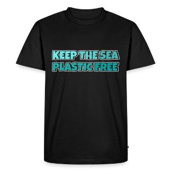 Keep The Sea Plastic Free Environmental Protection Save the Sea - Men's Premium Organic T-Shirt - black - Front - Nico (187cm)