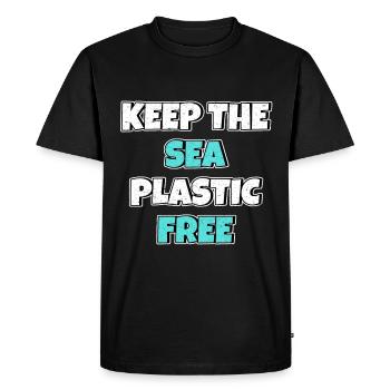 Keep The Sea Plastic Free Environmental Protection Save the Sea - Men's Premium Organic T-Shirt - black - Front - Nico (187cm)