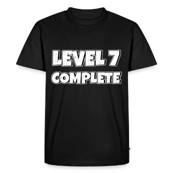 Niveau 7 Cadeau d’anniversaire complet 7 ans - T-shirt Premium bio Homme - noir - Devant - Nico (187cm)