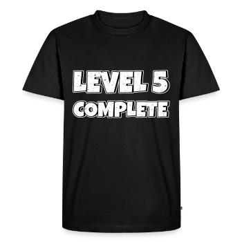 Niveau 5 Cadeau d’anniversaire complet 5 ans - T-shirt Premium bio Homme - noir - Devant - Nico (187cm)