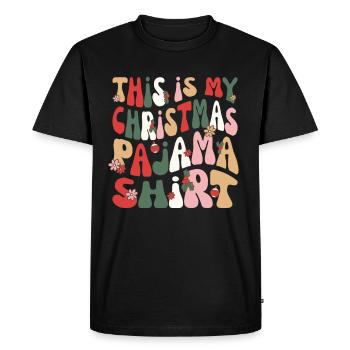 Groovy Noël Chemise Pyjama Hippie Noël - T-shirt Premium bio Homme - noir - Devant - Nico (187cm)