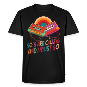 Cassette Type Vintage Cassette Retro Cassette Love - T-shirt Premium bio Homme - noir - Devant - Nico (187cm)