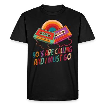 Cassette Type Vintage Cassette Retro Cassette Love - T-shirt Premium bio Homme - noir - Devant - Nico (187cm)
