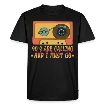 Cassette Type Vintage Cassette Retro Cassette Love - T-shirt Premium bio Homme - noir - Devant - Nico (187cm)