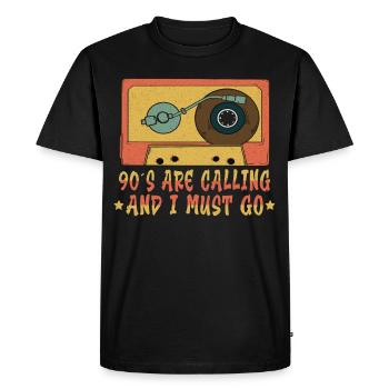 Cassette Type Vintage Cassette Retro Cassette Love - T-shirt Premium bio Homme - noir - Devant - Nico (187cm)