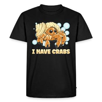 Hermit Crab Crabbing Crab Whisperer Crab Hunting - Men's Premium Organic T-Shirt - black - Front - Nico (187cm)