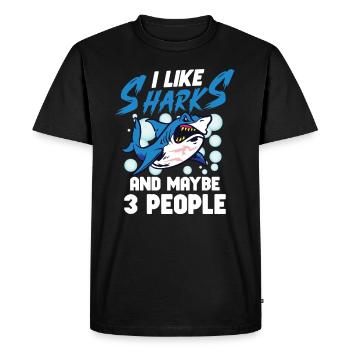 Requin Ocean Predator Créature marine - T-shirt Premium bio Homme - noir - Devant - Nico (187cm)