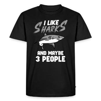 Shark Ocean Predator Sea Creature - Men's Premium Organic T-Shirt - black - Front - Nico (187cm)