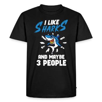 Requin Ocean Predator Créature marine - T-shirt Premium bio Homme - noir - Devant - Nico (187cm)