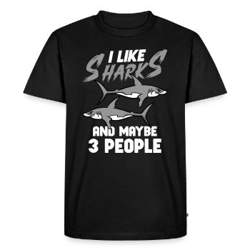 Requin Ocean Predator Créature marine - T-shirt Premium bio Homme - noir - Devant - Nico (187cm)
