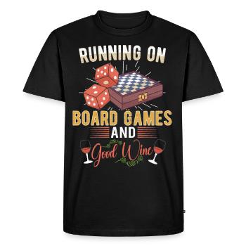 Vin Jeux de société Jeu d’échecs Joueur de plateau Jeux d’argent - T-shirt Premium bio Homme - noir - Devant - Nico (187cm)