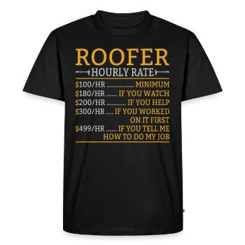 Roofer Father Roofer Roofer Technician - Men's Premium Organic T-Shirt - black - Front - Nico (187cm)