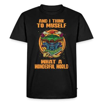 Théorie de la Terre plate Terre plate Armée de la Terre plate Terre - T-shirt Premium bio Homme - noir - Devant - Nico (187cm)