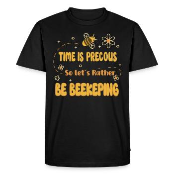 Abeille mellifère Apiculture Apiculteur Apiculture - T-shirt Premium bio Homme - noir - Devant - Nico (187cm)