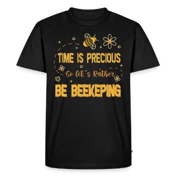 Abeille mellifère Apiculture Apiculteur Apiculture - T-shirt Premium bio Homme - noir - Devant - Nico (187cm)