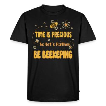 Abeille mellifère Apiculture Apiculteur Apiculture - T-shirt Premium bio Homme - noir - Devant - Nico (187cm)
