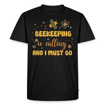 Abeille mellifère Apiculture Apiculteur Apiculture - T-shirt Premium bio Homme - noir - Devant - Nico (187cm)