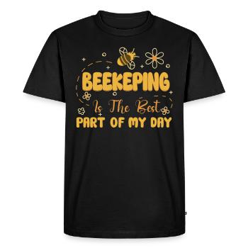 Abeille mellifère Apiculture Apiculteur Apiculture - T-shirt Premium bio Homme - noir - Devant - Nico (187cm)