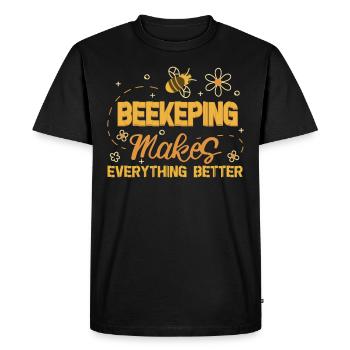 Honey beekeeping Beekeepers Honey bee apiary - Men's Premium Organic T-Shirt - black - Front - Nico (187cm)