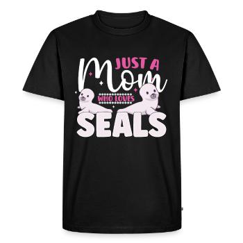 Phoque Animal Wilderness Animaux Phoques Mignon Bébé Mer - T-shirt Premium bio Homme - noir - Devant - Nico (187cm)