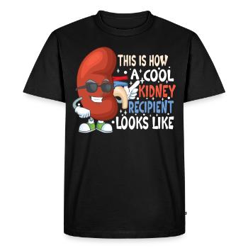Transplantation rénale Maladie rénale du donneur - T-shirt Premium bio Homme - noir - Devant - Nico (187cm)