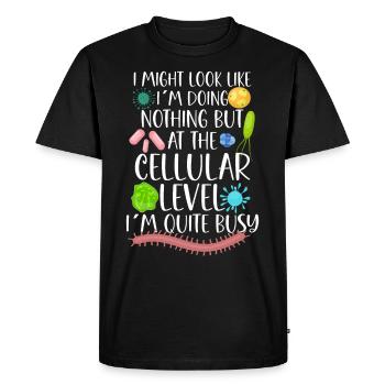 Microbiologiste Microbiologie Microbiologie Staph Biologie - T-shirt Premium bio Homme - noir - Devant - Nico (187cm)