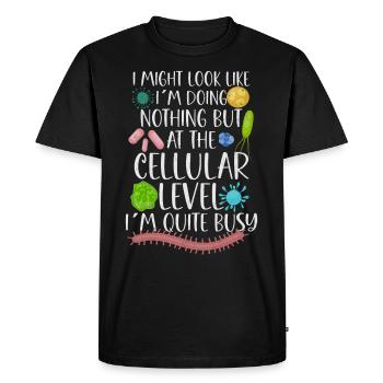 Microbiologiste Microbiologie Microbiologie Staph Biologie - T-shirt Premium bio Homme - noir - Devant - Nico (187cm)