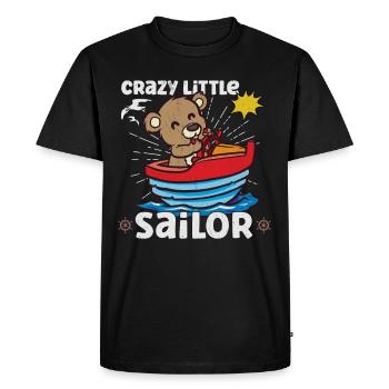 Voilier Bateau Kid Child Yacht Boat - T-shirt Premium bio Homme - noir - Devant - Nico (187cm)