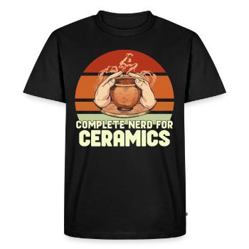 Poterie Poterie Argile Céramistes Potiers céramistes - T-shirt Premium bio Homme - noir - Devant - Nico (187cm)