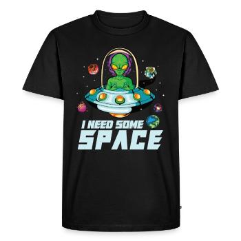 Alien Extraterrestrial Area 51 Ufo Space Geek - Men's Premium Organic T-Shirt - black - Front - Nico (187cm)