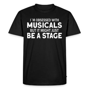 Professeur de théâtre Professeur de théâtre - T-shirt Premium bio Homme - noir - Devant - Nico (187cm)