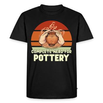 Poterie Poterie Argile Céramistes Potiers céramistes - T-shirt Premium bio Homme - noir - Devant - Nico (187cm)