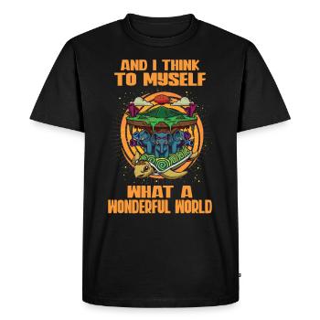 Théorie de la Terre plate Terre plate Armée de la Terre plate Terre - T-shirt Premium bio Homme - noir - Devant - Nico (187cm)