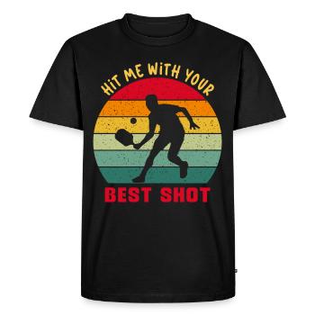 Pickleball Player Pickleball Paddle Pickleball - Men's Premium Organic T-Shirt - black - Front - Nico (187cm)