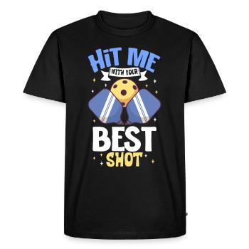 Pickleball Player Pickleball Paddle Pickleball - Men's Premium Organic T-Shirt - black - Front - Nico (187cm)