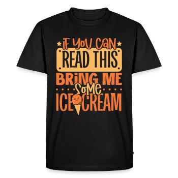 Crème glacée drôle pour les amateurs de crème glacée J’adore la crème glacée - T-shirt Premium bio Homme - noir - Devant - Nico (187cm)