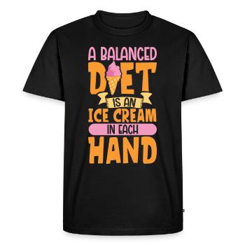 Crème glacée drôle pour les amateurs de crème glacée J’adore la crème glacée - T-shirt Premium bio Homme - noir - Devant - Nico (187cm)