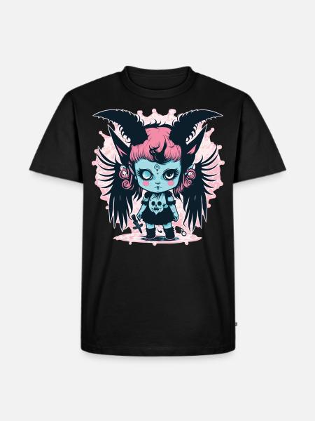 Ästhetisches Dämonenmädchen - Kawaii Anime - Männer Premium Bio T-Shirt - Schwarz