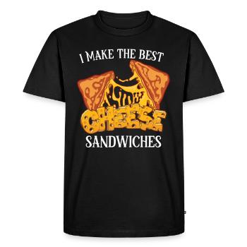 Cheese Cheesesteak Rolls Philly Cheesesteak - T-shirt Premium bio Homme - noir - Devant - Nico (187cm)