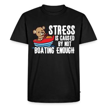 Bateau papa Capitaine Pontoon Sailor Croisière - T-shirt Premium bio Homme - noir - Devant - Nico (187cm)