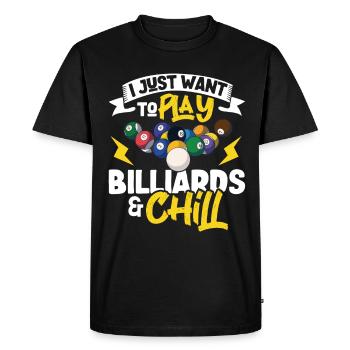 Billard Billards Cue Sports Joueur de billard professionnel - T-shirt Premium bio Homme - noir - Devant - Nico (187cm)