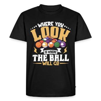Pool Billiards Cue Sports Professional Pool Player - Men's Premium Organic T-Shirt - black - Front - Nico (187cm)