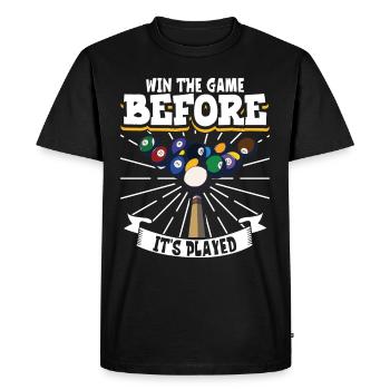 Pool Billiards Cue Sports Professional Pool Player - Men's Premium Organic T-Shirt - black - Front - Nico (187cm)